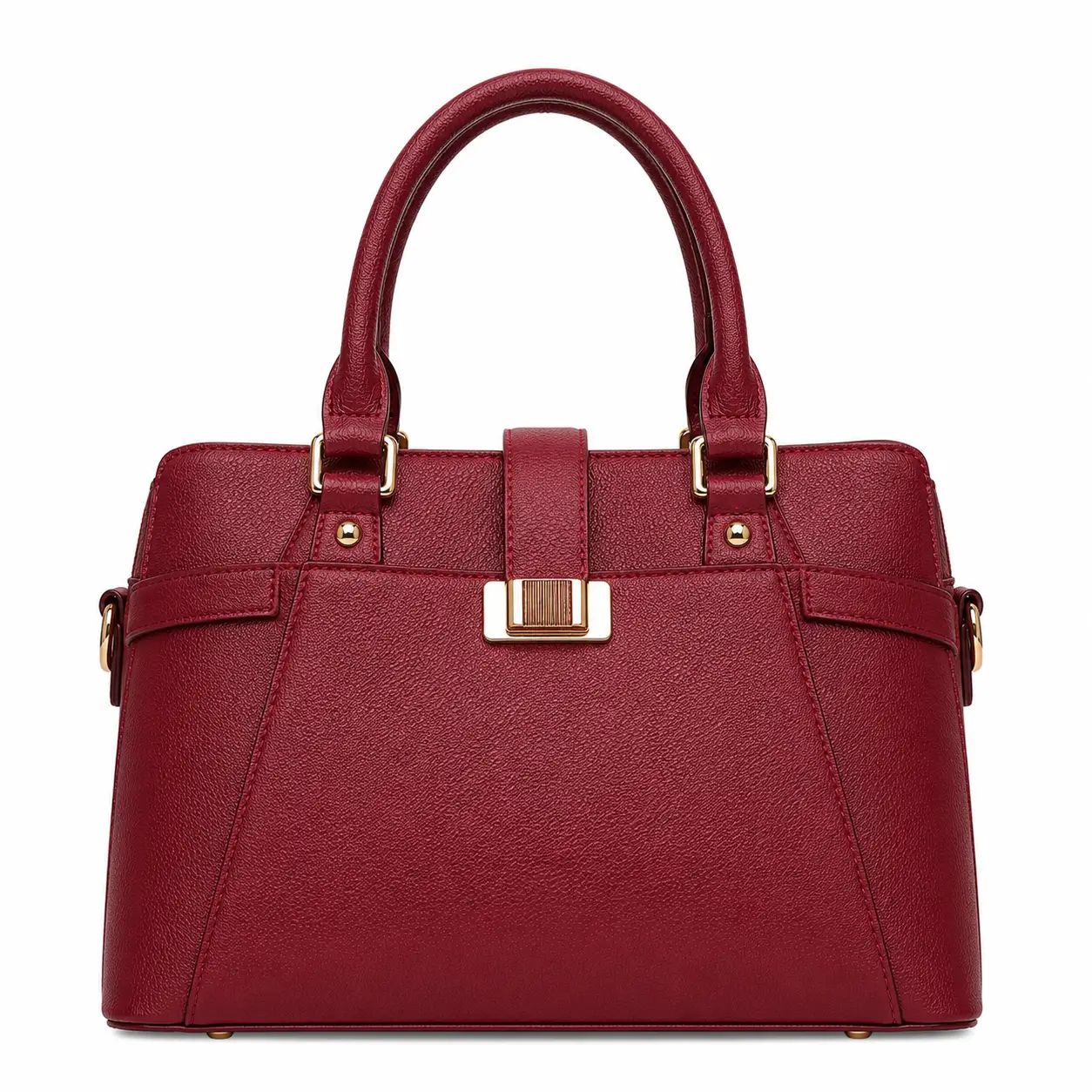 varila womens leather top handle satchel handbag burgundy Varila Women's Leather Top Handle Satchel Handbag Burgundy - Image 1