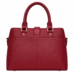 Varila Women's Leather Top Handle Satchel Handbag Burgundy - Image 2