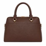 Varila Women's Leather Top Handle Satchel Handbag Dark Brown - Image 2