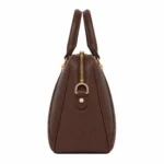 Varila Women's Leather Top Handle Satchel Handbag Dark Brown - Image 3