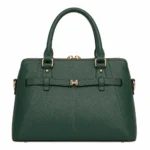 Varila Women's Leather Top Handle Satchel Handbag Forest Green