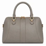 Varila Women's Leather Top Handle Satchel Handbag Gray Taupe