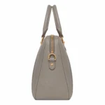 Varila Women's Leather Top Handle Satchel Handbag Gray Taupe - Image 3