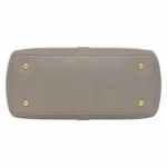 Varila Women's Leather Top Handle Satchel Handbag Gray Taupe - Image 4
