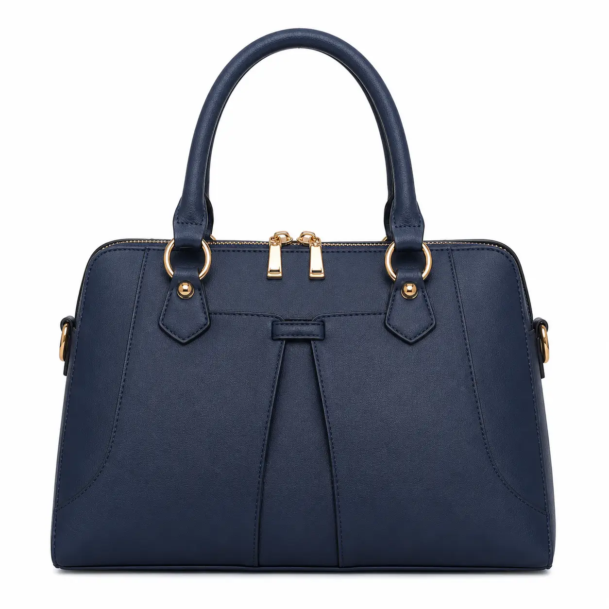 varila womens leather top handle satchel handbag navy blue Varila Women's Leather Top Handle Satchel Handbag Navy Blue - Image 1