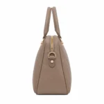 Varila Women's Leather Top Handle Satchel Handbag Taupe - Image 3