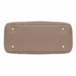 Varila Women's Leather Top Handle Satchel Handbag Taupe - Image 4